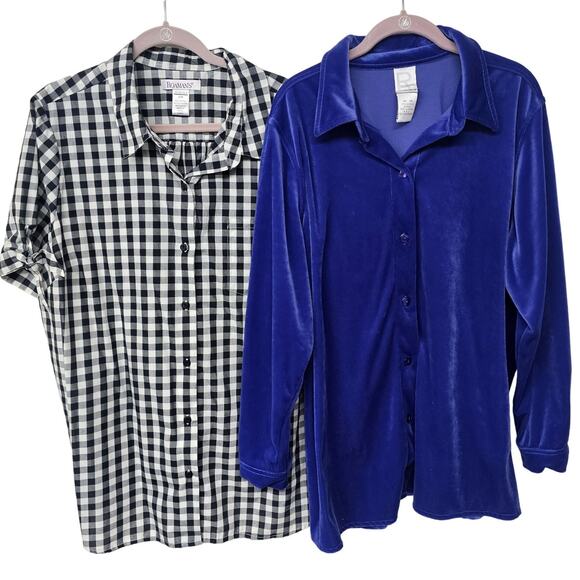 Roaman's Button Down Shirt Assorted Tops 4 Pieces Set Women's Plus Long Sleeve - Picture 3 of 9